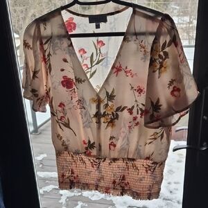 Gilli Floral Blouse - Cream and Red